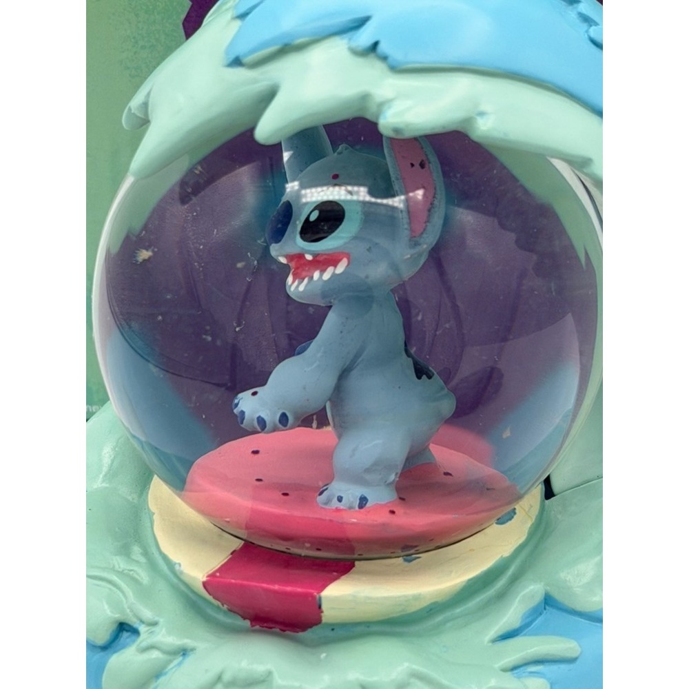 Disney Stitch Surfin' Collectible Snow Globe w/ Box – Missing Glitter, Debris - Picture 2 of 8